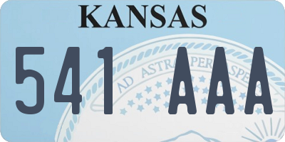 KS license plate 541AAA