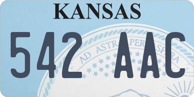 KS license plate 542AAC