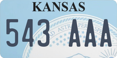 KS license plate 543AAA