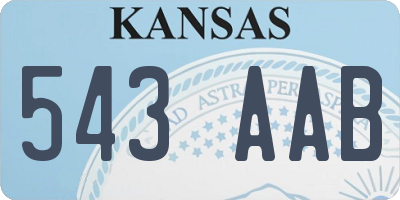 KS license plate 543AAB