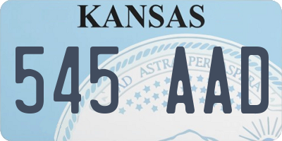 KS license plate 545AAD
