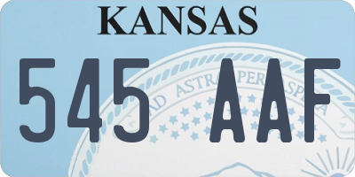 KS license plate 545AAF