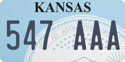 KS license plate 547AAA