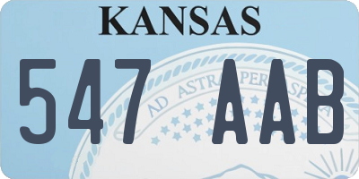 KS license plate 547AAB