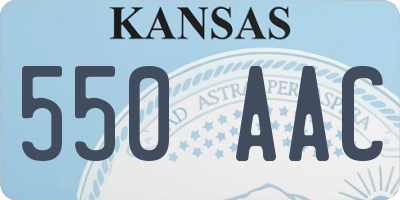 KS license plate 550AAC