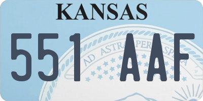 KS license plate 551AAF