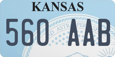 KS license plate 560AAB