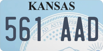 KS license plate 561AAD