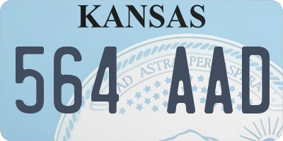 KS license plate 564AAD
