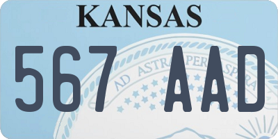 KS license plate 567AAD