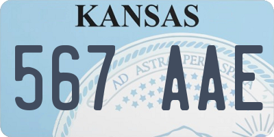 KS license plate 567AAE