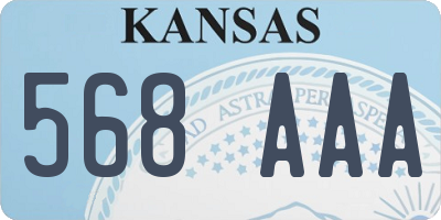 KS license plate 568AAA