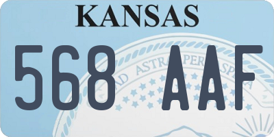 KS license plate 568AAF