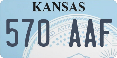 KS license plate 570AAF
