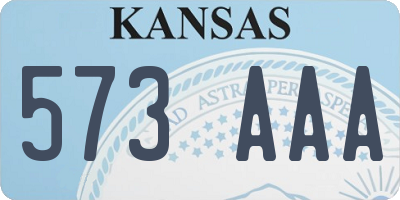 KS license plate 573AAA