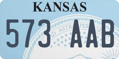 KS license plate 573AAB