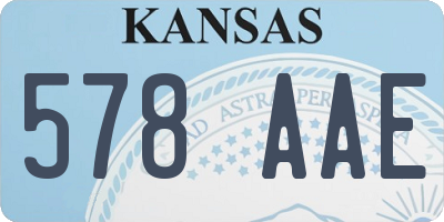 KS license plate 578AAE