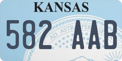 KS license plate 582AAB