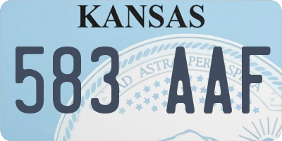 KS license plate 583AAF