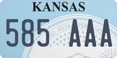 KS license plate 585AAA