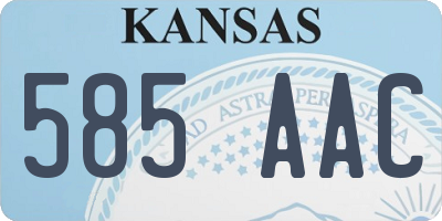 KS license plate 585AAC