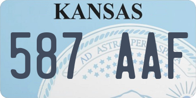 KS license plate 587AAF