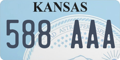 KS license plate 588AAA
