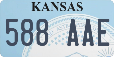 KS license plate 588AAE