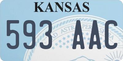 KS license plate 593AAC
