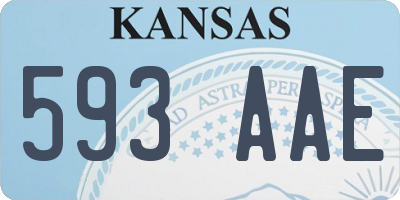 KS license plate 593AAE