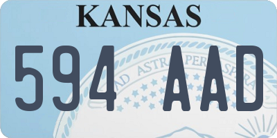 KS license plate 594AAD