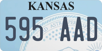 KS license plate 595AAD