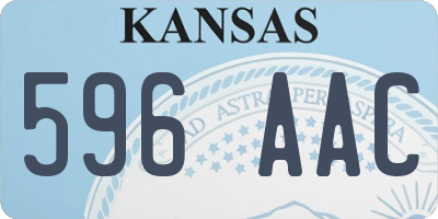 KS license plate 596AAC