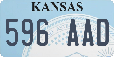 KS license plate 596AAD