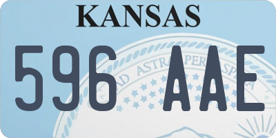 KS license plate 596AAE