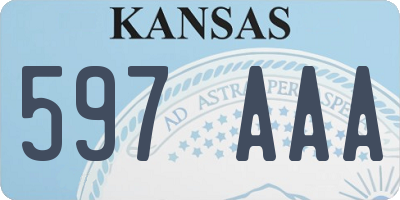 KS license plate 597AAA