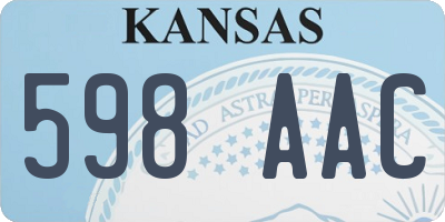 KS license plate 598AAC