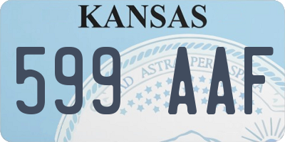 KS license plate 599AAF