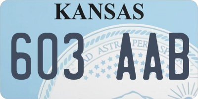 KS license plate 603AAB