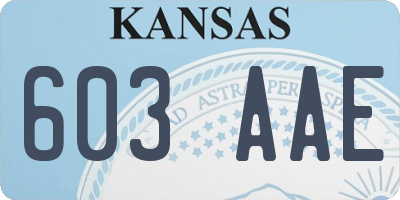 KS license plate 603AAE