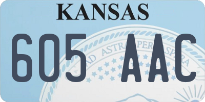 KS license plate 605AAC