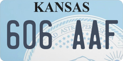 KS license plate 606AAF