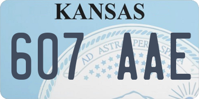KS license plate 607AAE