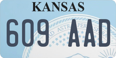 KS license plate 609AAD