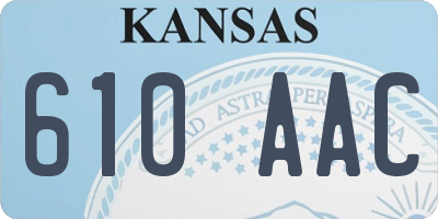 KS license plate 610AAC