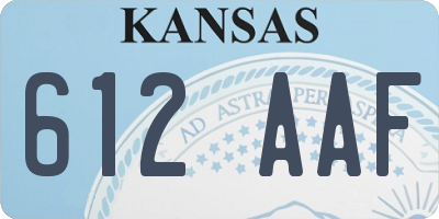 KS license plate 612AAF