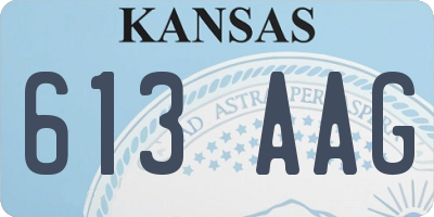 KS license plate 613AAG