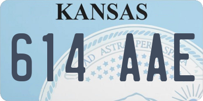 KS license plate 614AAE
