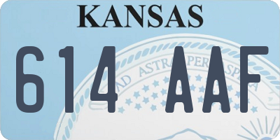 KS license plate 614AAF