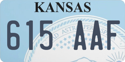 KS license plate 615AAF